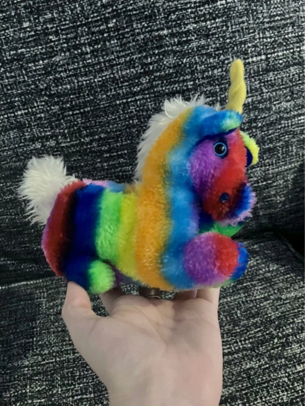 Vintage Rainbow Unicorn Plush Fantasy Rainbowcore Decora Kidcore Lisa Frank